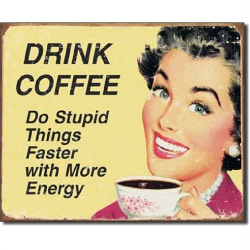 Drink Coffee Tin Sign Metal Wall Decor Pub Bar Tavern 20x30CM