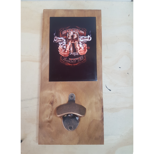 Ned Kelly 2 Smoking Guns Wall Mounted Bottle Opener