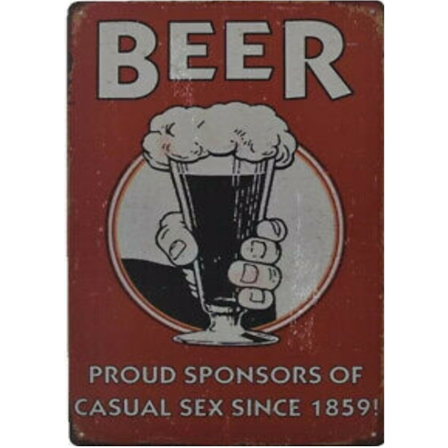 Tin Sign Vintage Retro Metal Poster Bar Pub Wall Decor Beer Proud Sponsers Of Casual Sex Since 1859 20x30CM