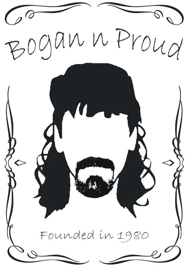Bogan n Proud Goatee Black T-Shirt