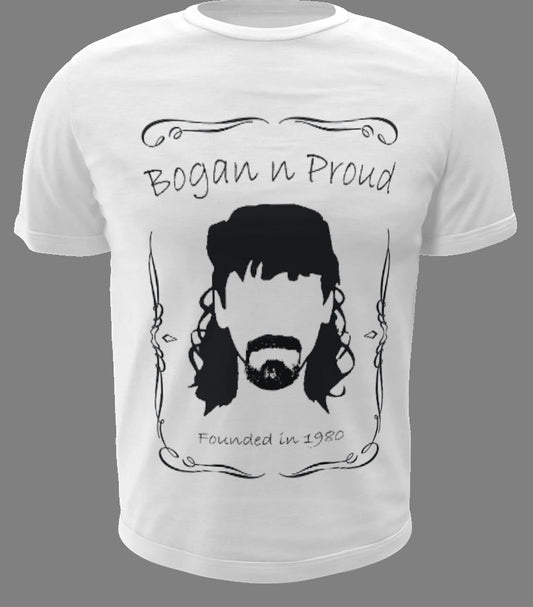 Bogan n Proud Goatee White T-Shirt