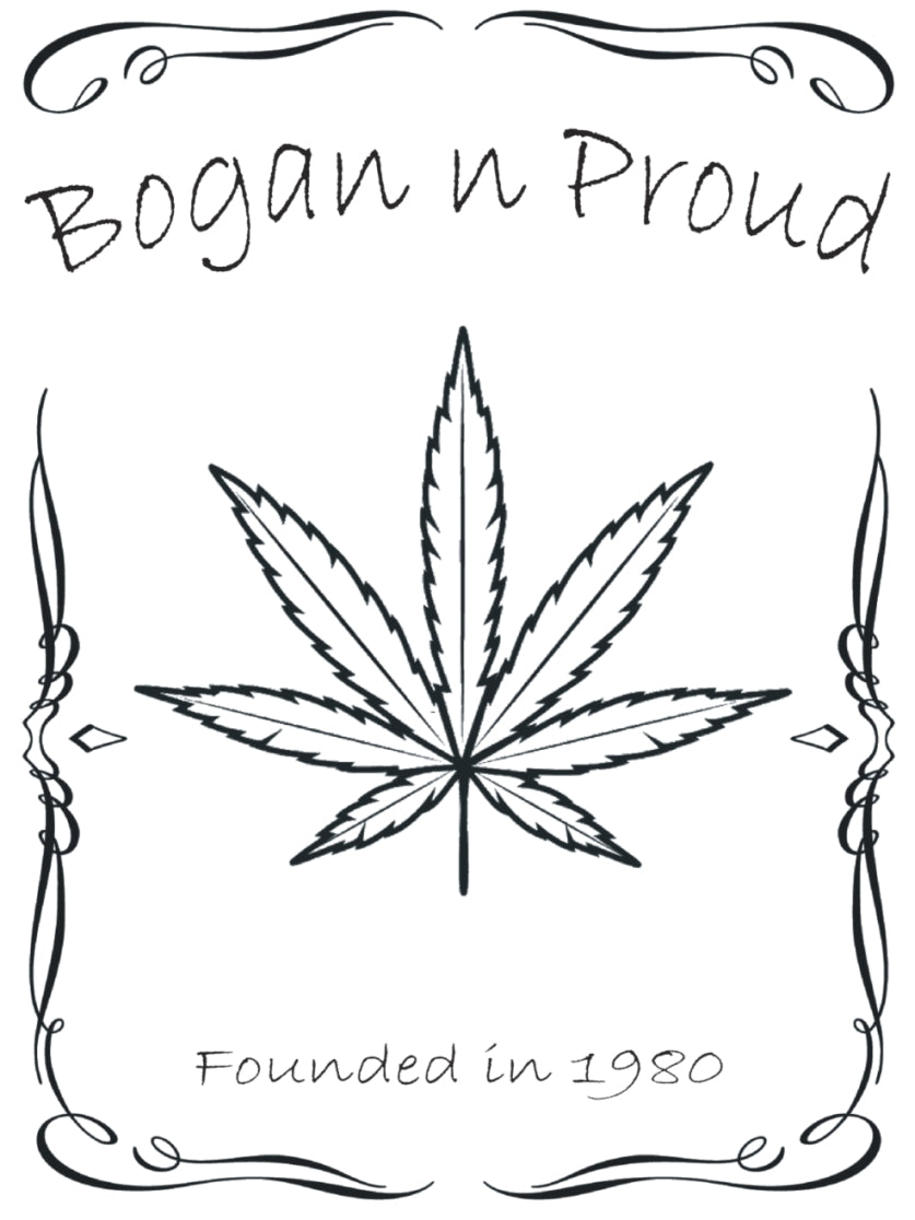 Bogan n Proud Leaf Black T-Shirt