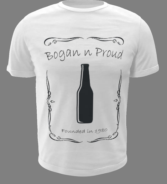 Bogan n Proud Longneck White T-Shirt