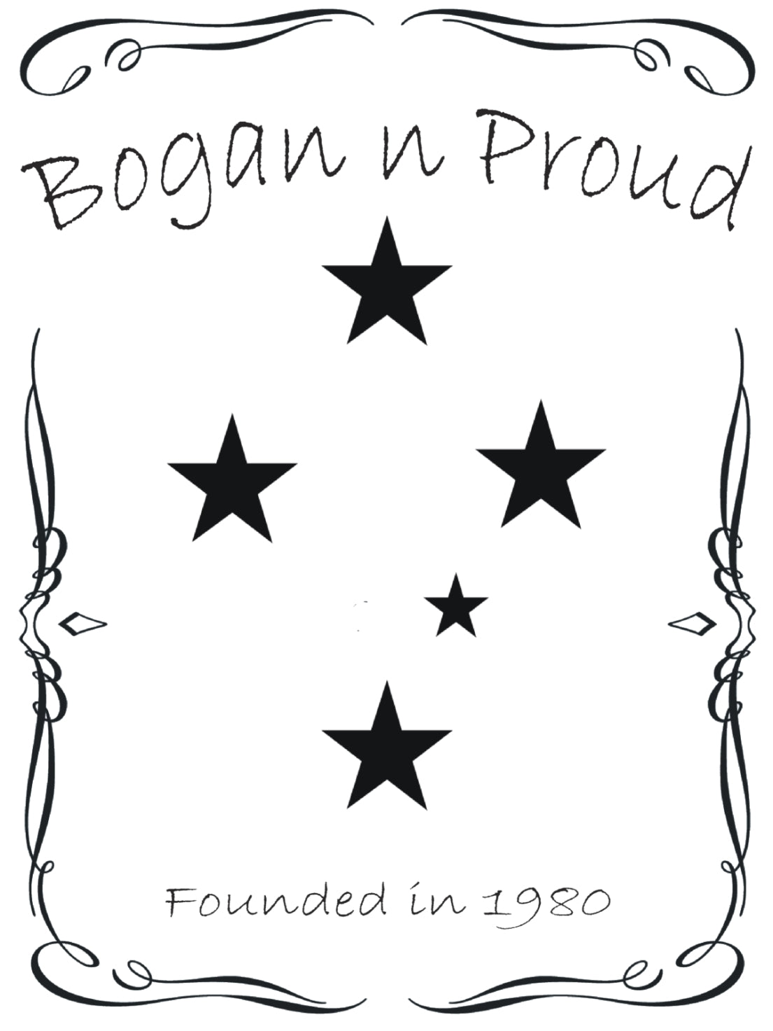 Bogan n Proud Southern Cross Black T-Shirt