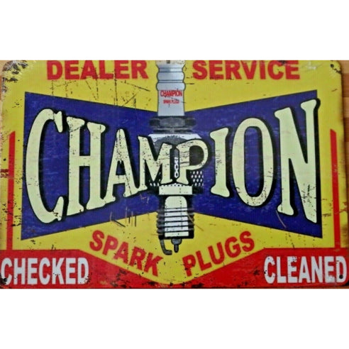 Champion Dealer Service Tin Sign Metal Wall Decor Pub Bar Tavern 20x30CM