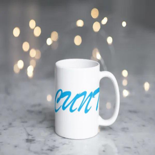 Cunt coffee mug. Blue