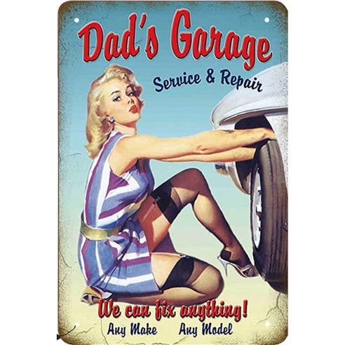 Dad's Garage We Can Fix Anything Tin Sign Metal Wall Decor Pub Bar Tavern 20x30CM