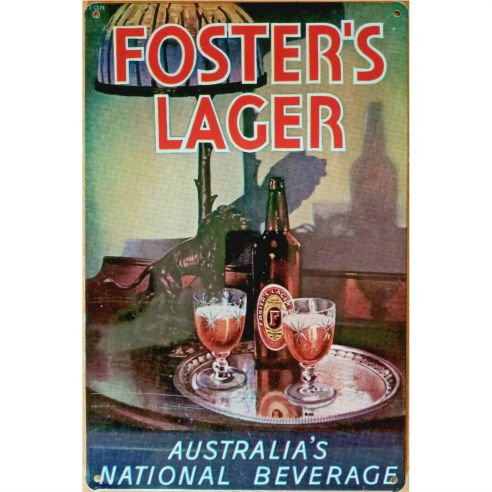 Fosters Lager Tin Sign Metal Wall Decor Pub Bar Tavern 20x30CM