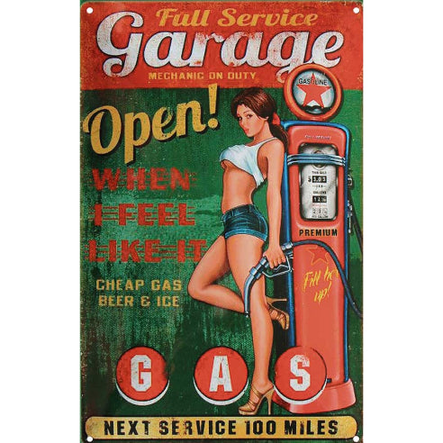 Full Service Garage Tin Sign Metal Wall Decor Pub Bar Tavern 20x30CM
