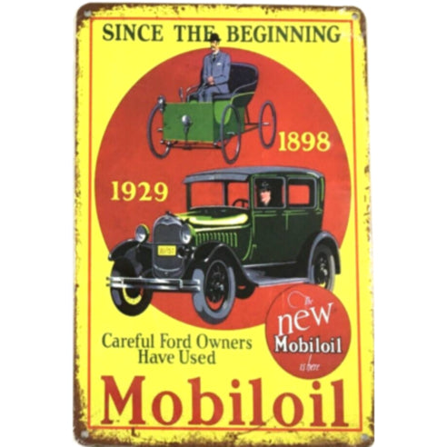 Mobiloil Tin Sign Metal Wall Decor Pub Bar Tavern 20x30CM