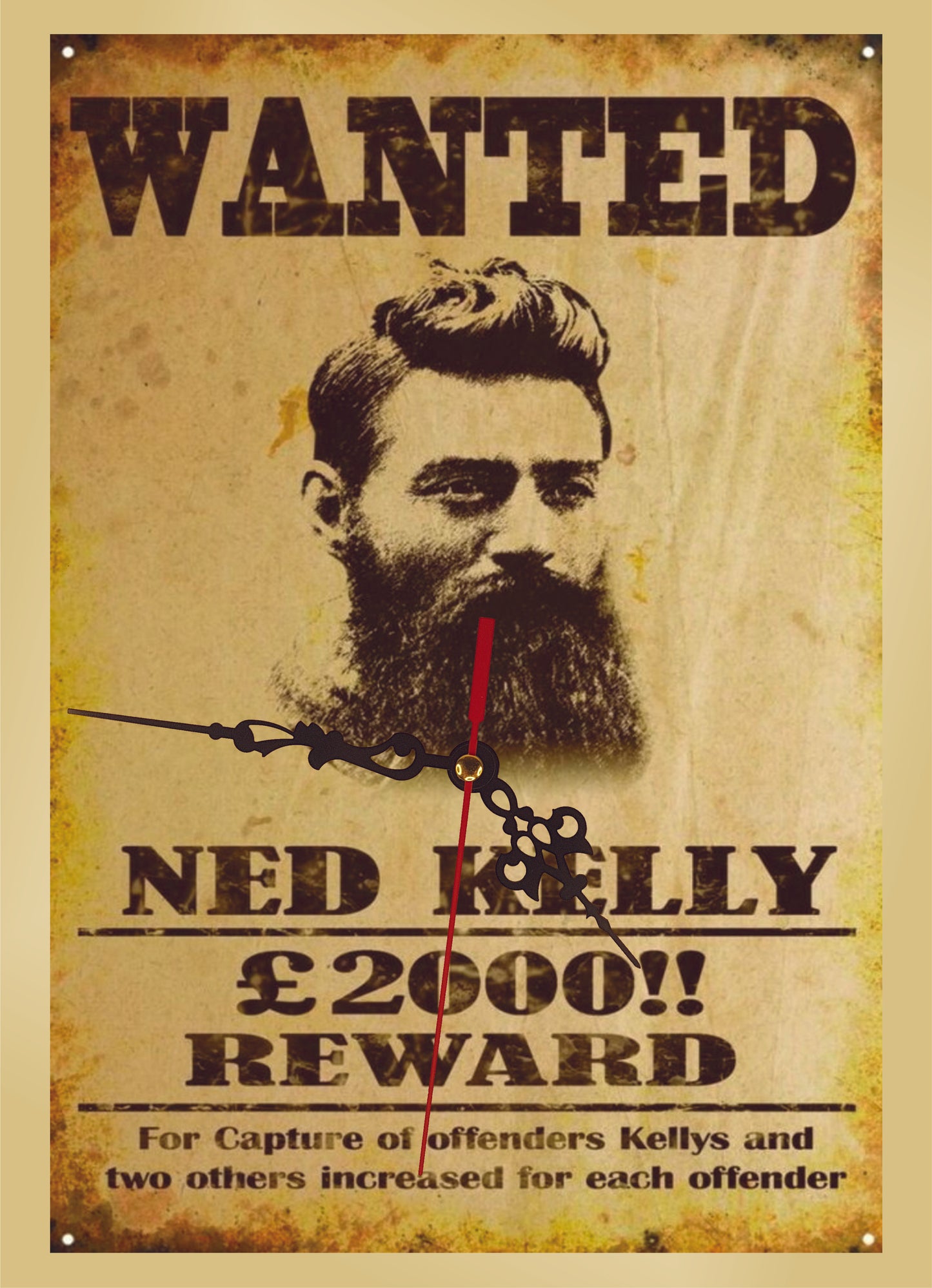 Ned Kelly Acrylic Wall Clock
