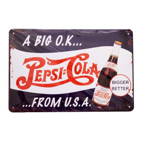 Pepsi Cola Tin Sign Metal Wall Decor Pub Bar Tavern 20x30CM