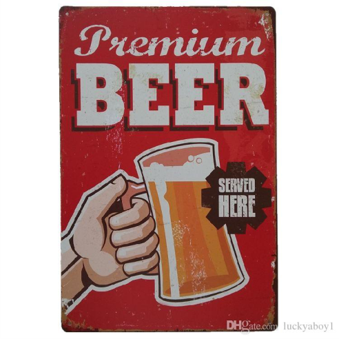 Tin Sign Vintage Retro Metal Poster Bar Pub Wall Decor Premium Beer Served Here. 20x30CM