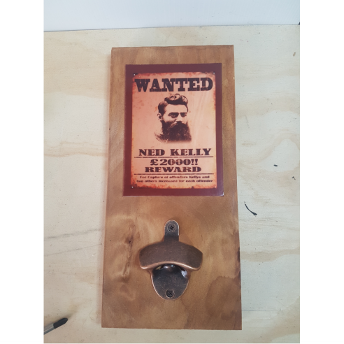 Ned Kelly Wanted Wall Mounted Bottle Opener