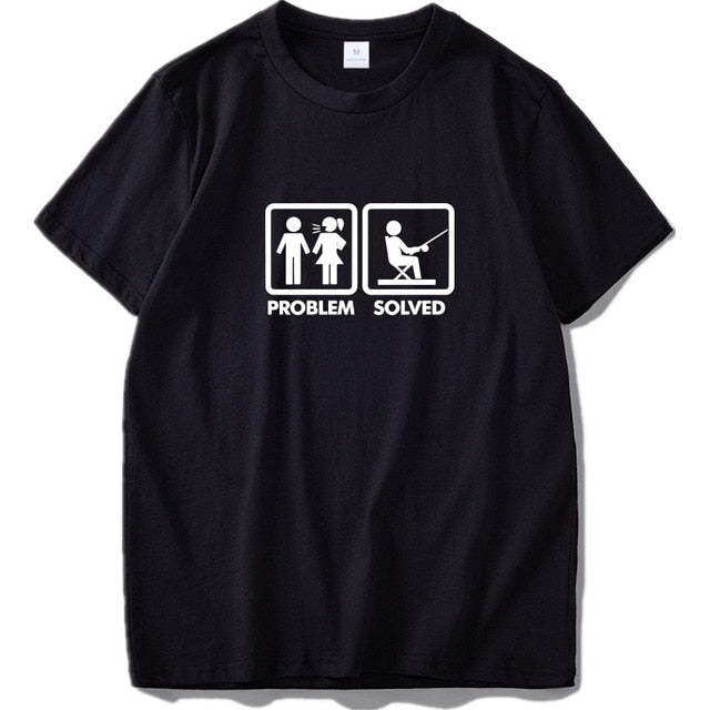 Problem Solved Funny  T Shirt Fishing
