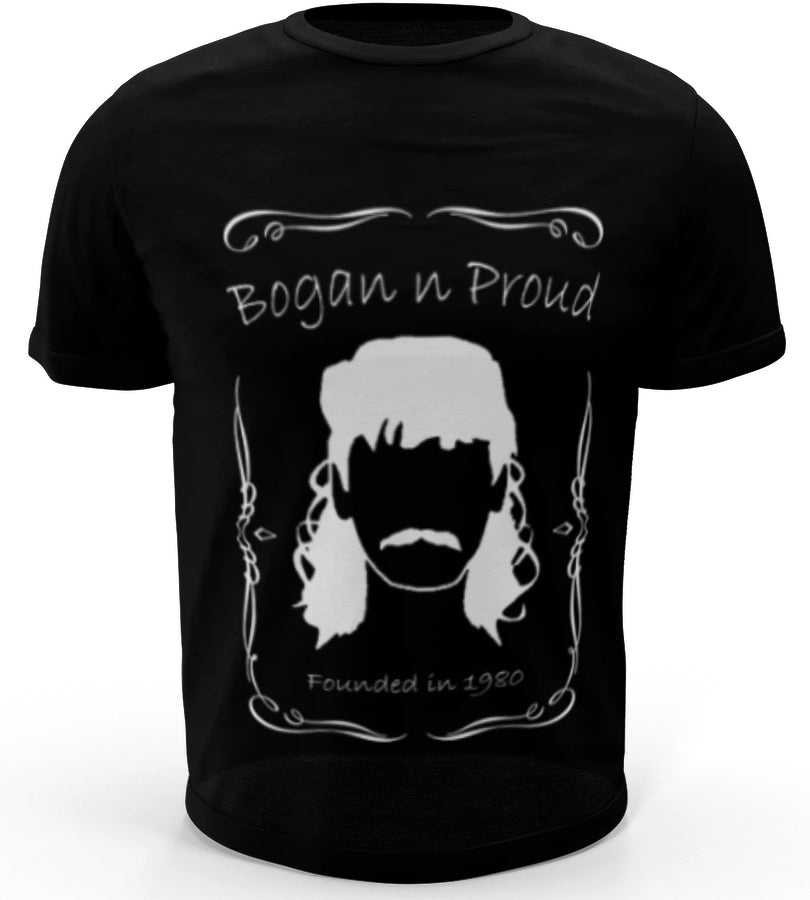 Bogan n Proud Mo Black T-Shirt