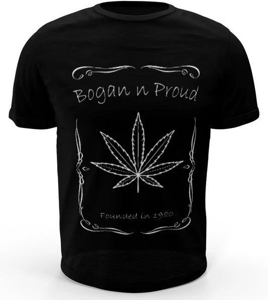 Bogan n Proud Leaf Black T-Shirt
