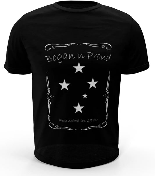Bogan n Proud Southern Cross Black T-Shirt