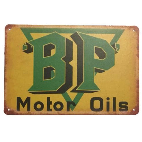 BP Motor Oils Tin Sign Metal Wall Decor Pub Bar Tavern 20x30CM