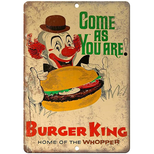 Burger King Home Of The Whopper Tin Sign Metal Wall Decor Pub Bar Tavern 20x30CM