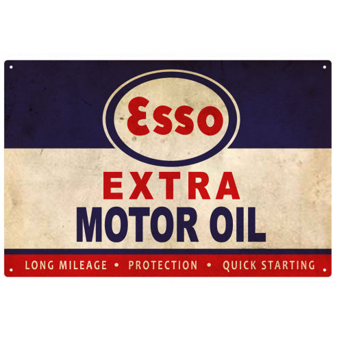 Esso Extra Motor Oil Tin Sign Metal Wall Decor Pub Bar Tavern 20x30CM