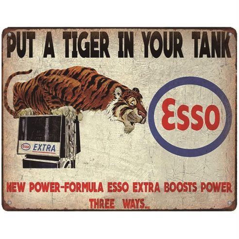Put A Tiger In Your Tank Esso Extra Tin Sign Metal Wall Decor Pub Bar Tavern 20x30CM