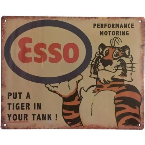 Esso Put A Tiger In Your Tank Performance Motoring Tin Sign Metal Wall Decor Pub Bar Tavern 20x30CM