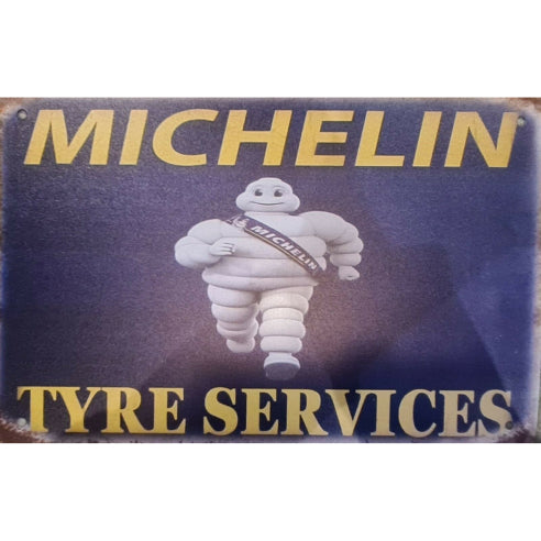 Michelin Tyre Services Tin Sign Metal Wall Decor Pub Bar Tavern 20x30CM
