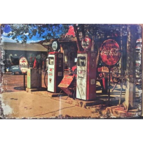 Mobile Oil Coke Tin Sign Metal Wall Decor Pub Bar Tavern 20x30CM