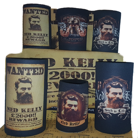 Ned Kelly Stubby Coolers & Longneck Holder