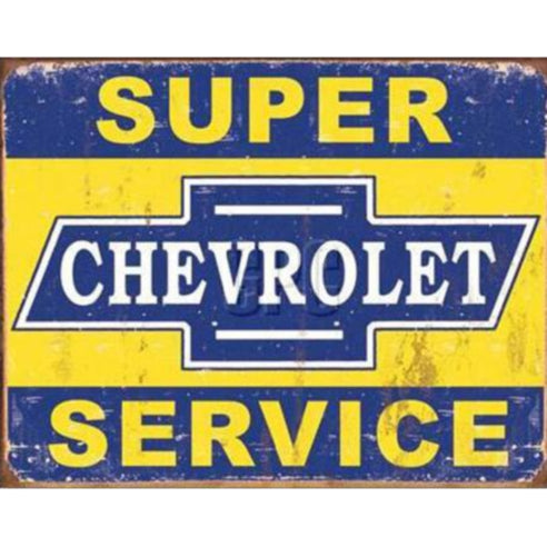 Chevrolet Super Service Tin Sign Metal Wall Decor Pub Bar Tavern 20x30CM